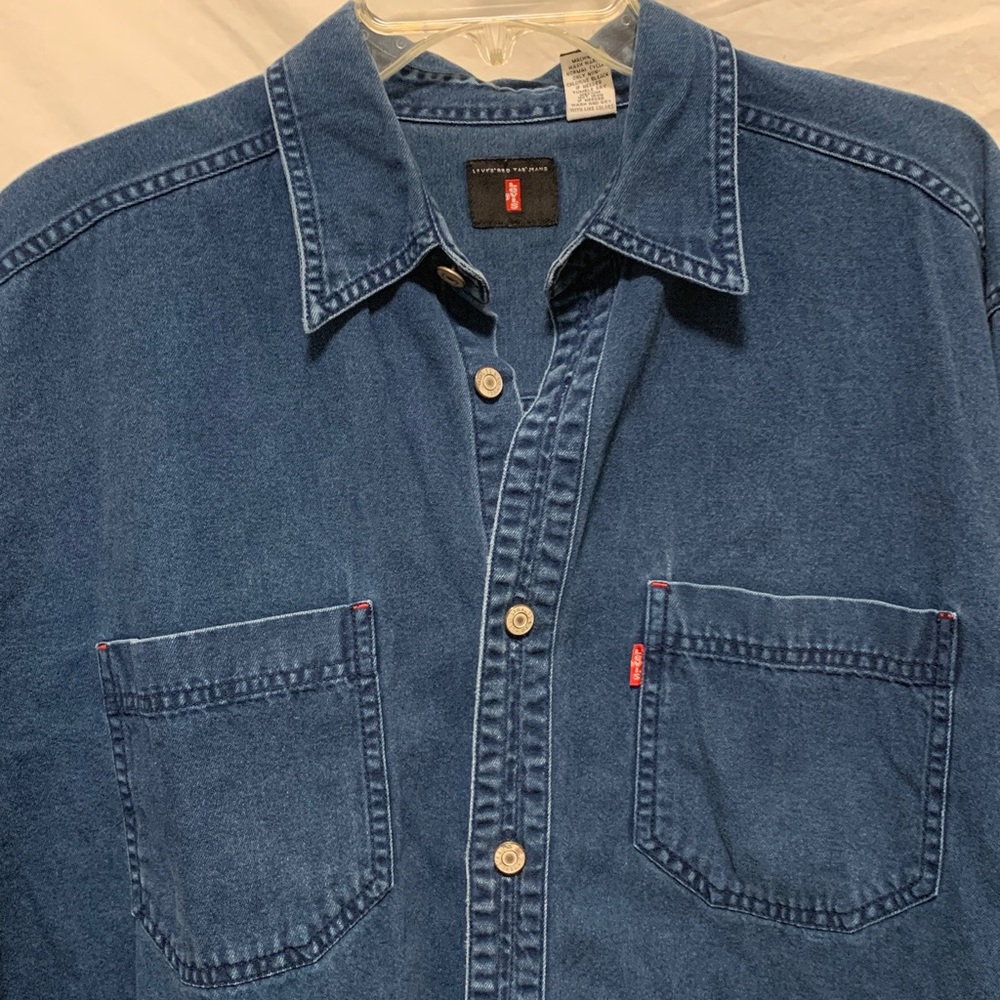 VGUC Levi's Classic Blue Denim Full Cut LS Truckee Shirt size Large